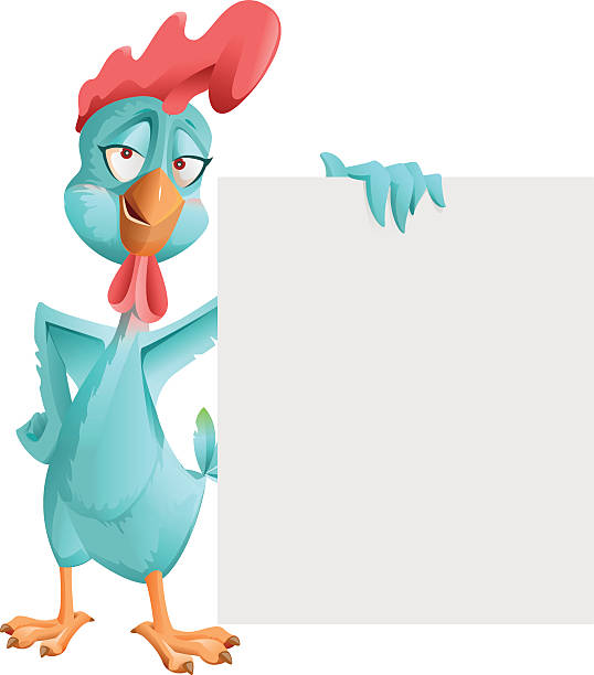 istock Blue Rooster symbol of 2017 holding white sheet of paper 620386288