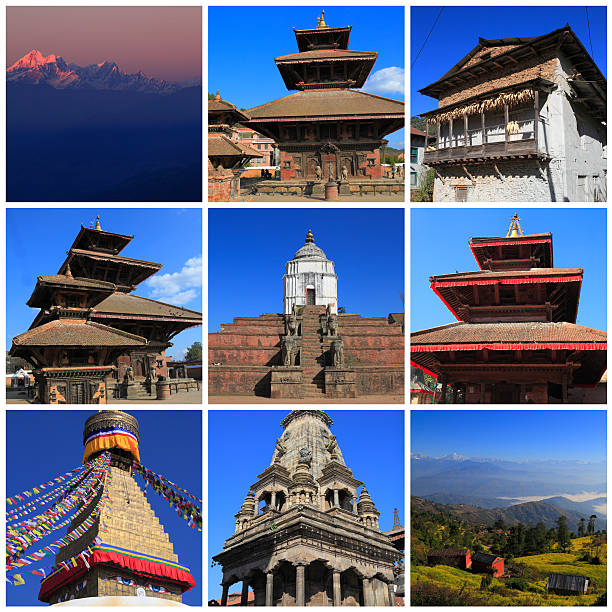 impressions du népal - monkey temple audio photos et images de collection