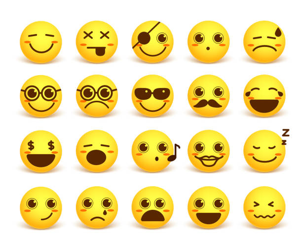 istock Smiley face cute vector emoticon set with happy facial expressions 620387662