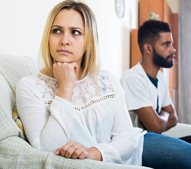 istock Offended black guy having bad fight with girlfriend and shouting 620390908