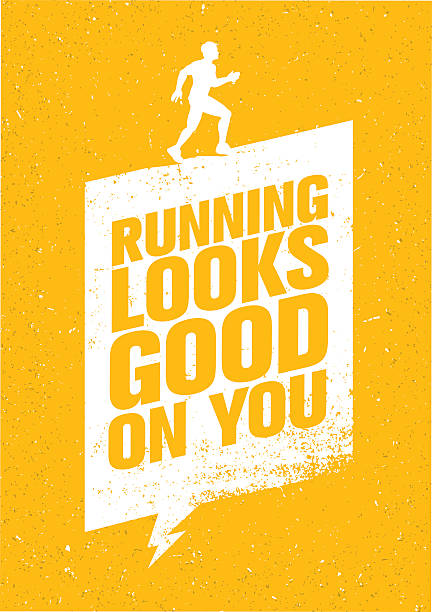 Running Looks Good On You Sport Motivation Quote. gym borders stock illustrations