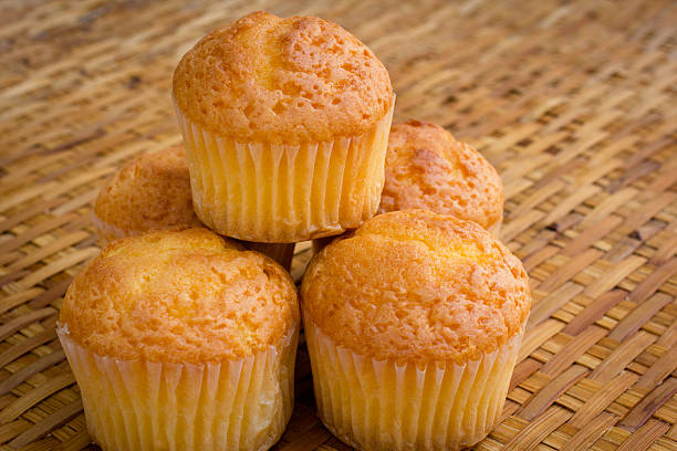 istock muffin on handcraft bamboo weave 620394414