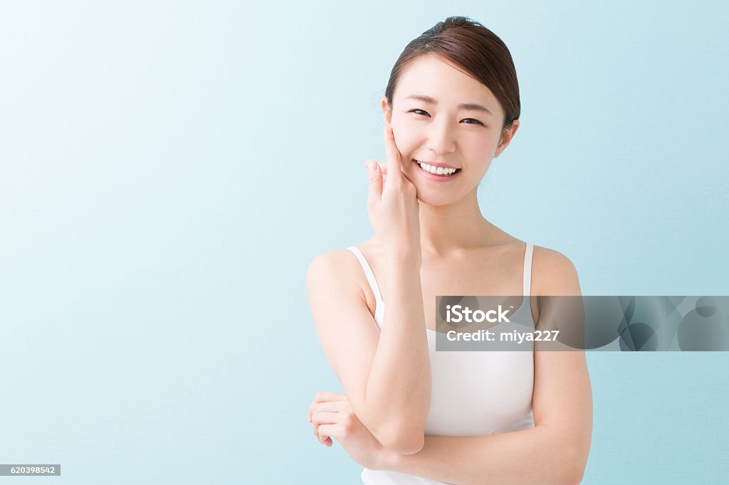 Portrait of a Japanese woman Skin Care Stock Photo