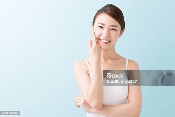 Portrait Of A Japanese Woman Stock Photo - Download Image Now - Skin Care, Women, Only Women