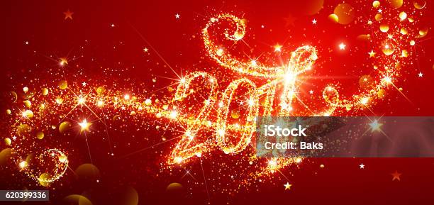 New Year 2017 Fireworks Stock Illustration - Download Image Now - 2017, Abstract, Anniversary