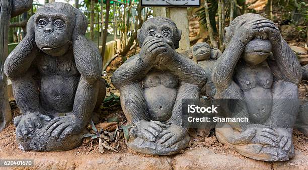 Souvenir Monkeys Stock Photo - Download Image Now - Ape, Listening, Looking