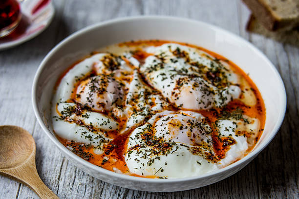 istock Cilbir / Poached Egg in Yogurt with Spicy Frothed Butter. 620412050