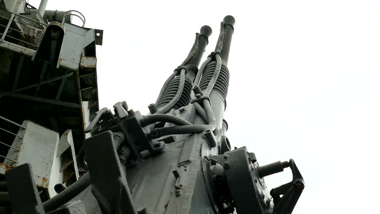 anti-aircraft gun of old military ship