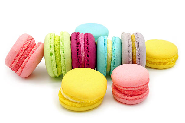istock Colorful French Macaroons Isolated on White Background 620698442