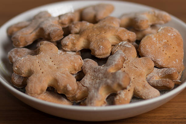 istock Plate with handmade cookies on a wooden table. 620703836