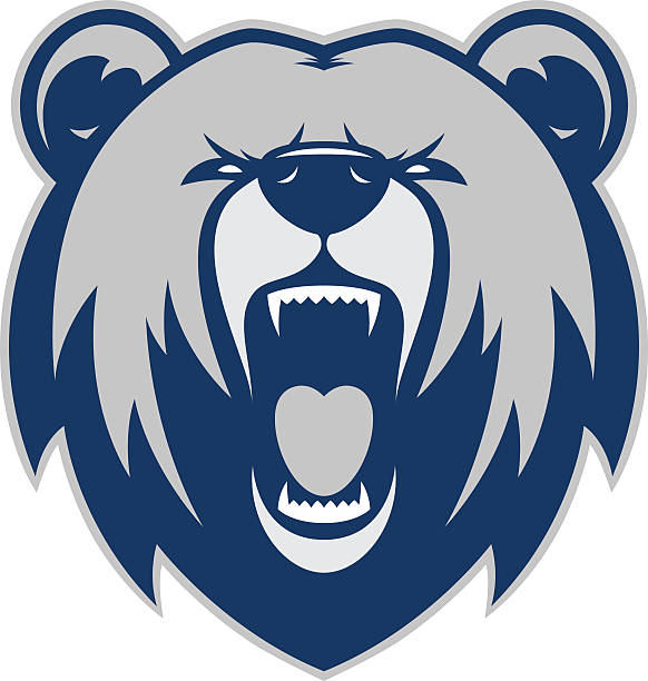 Clipart picture of a bear head cartoon mascot logo character