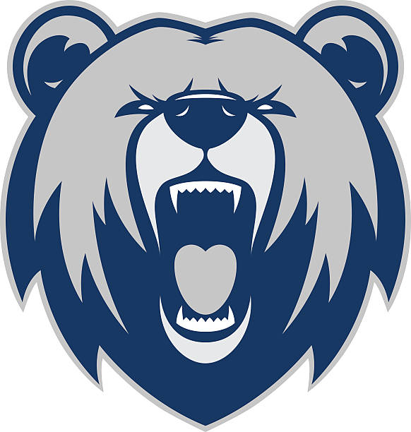 Bear head mascot Clipart picture of a bear head cartoon mascot logo character bear stock illustrations