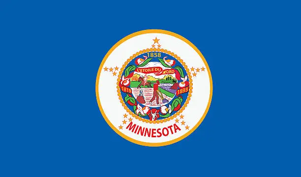 Vector illustration of Minnesota Flag