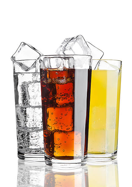 istock Glasses of cola orange soda lemonade with ice 620712322