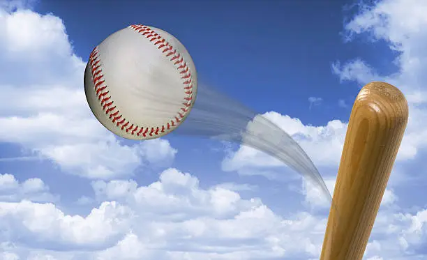 Home run baseball fast hit to the heavens with room for your type.