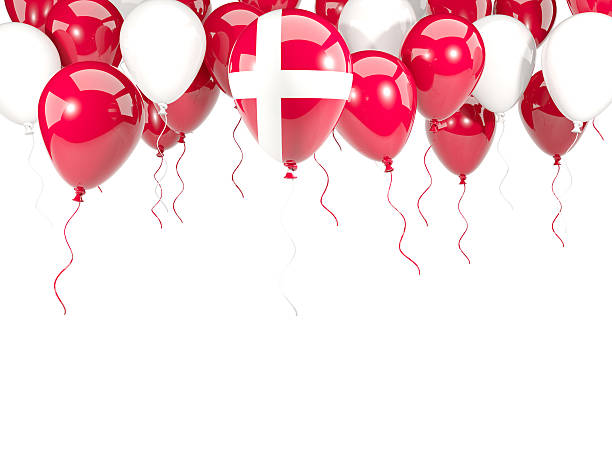 Flag of denmark on balloons