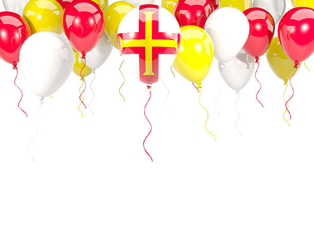 istock Flag of guernsey on balloons 620720234