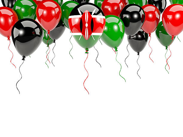 istock Flag of kenya on balloons 620720710