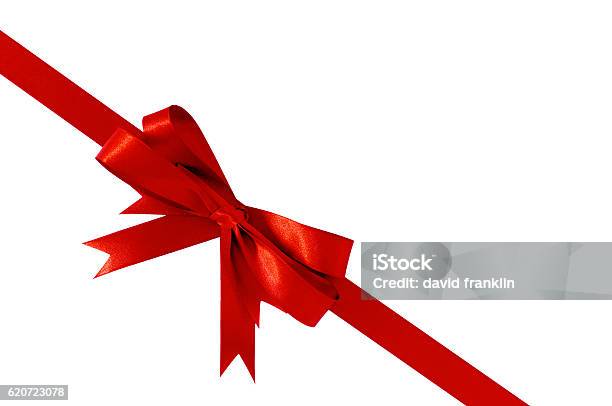 Red Bow Gift Ribbon Corner Diagonal Stock Photo - Download Image Now -  Christmas, Corner, Red - iStock