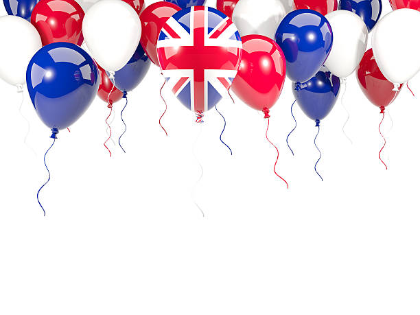 Flag of united kingdom on balloons stock photo