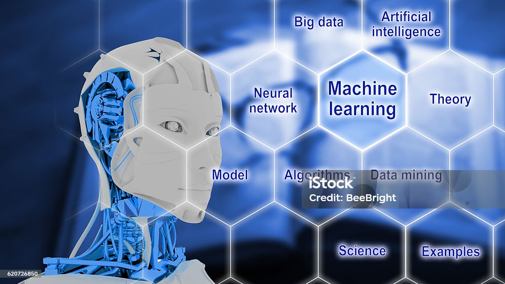 Concetto di intelligenza artificiale delle macchine intelligenti - Foto stock royalty-free di Apprendimento automatico