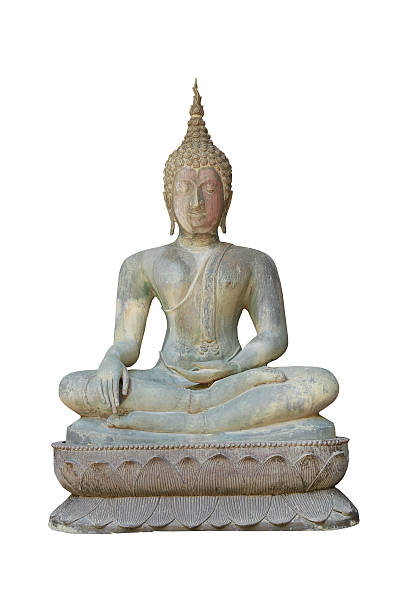 istock Old buddha statue isolated on white background. clipping path 620727368