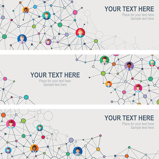 Social Network Vector banners of  Social Network with space for your text social issues illustrations stock illustrations