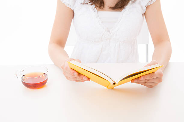 Japanese woman reading a book