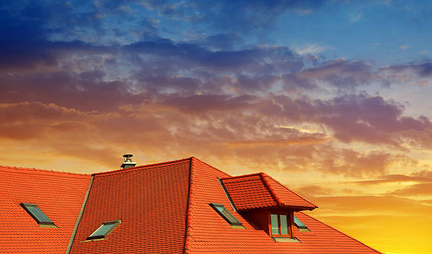 istock Roof house with red tiles 620732194