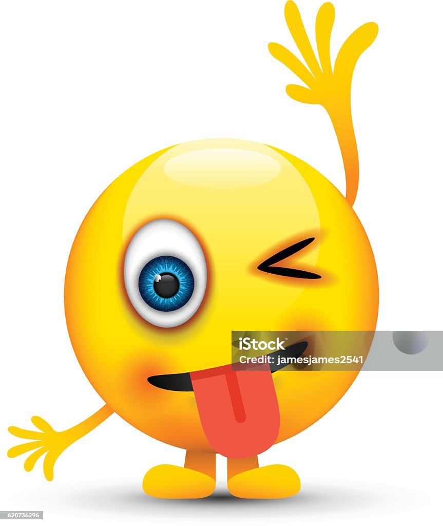 Winking Emoji Stock Illustration - Download Image Now - Art, Art And Craft,  Bizarre - iStock