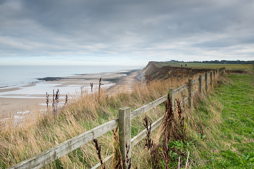 The coastline at West Runton looking toward Cromer in North Norfolk, England UK