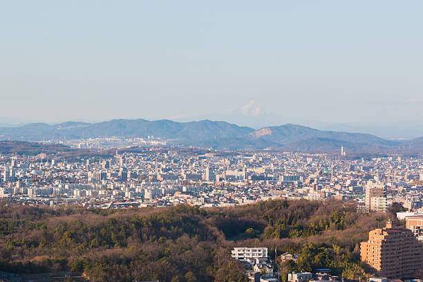 istock Nagoya cityscape and skyscraper with sky in twilight time 620737512