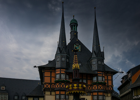 The building of town hall of  Wernigerode, Germany