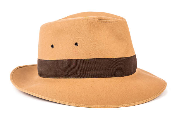 istock Adventure concept. Fedora hat isolated on white 620740730