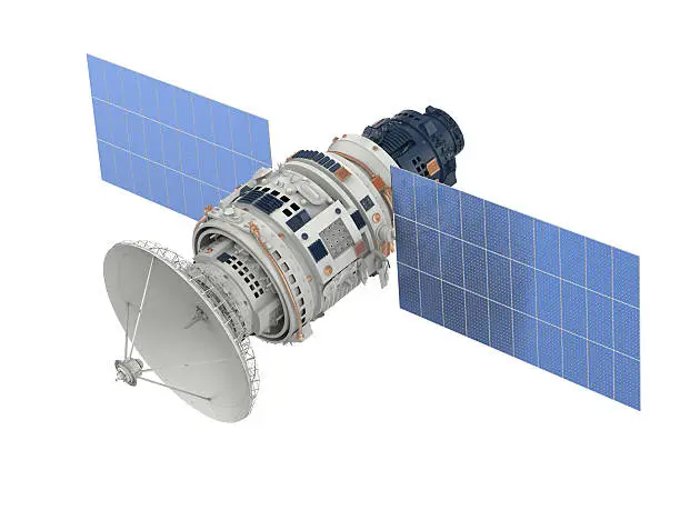 3d rendering satellite isolated on white