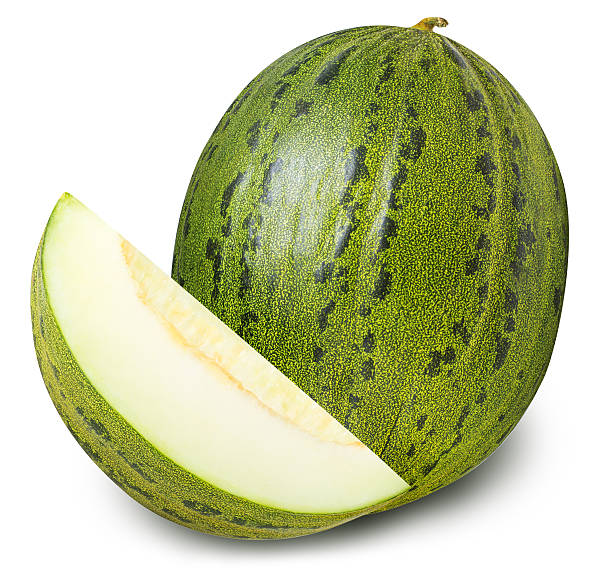 istock Group of green melons isolated on white background 620951948