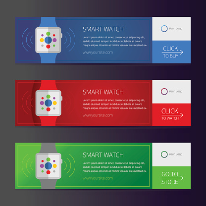 Email Header Watch Smart Watch Banner Design Or Vector Website Header Stock Illustration ...