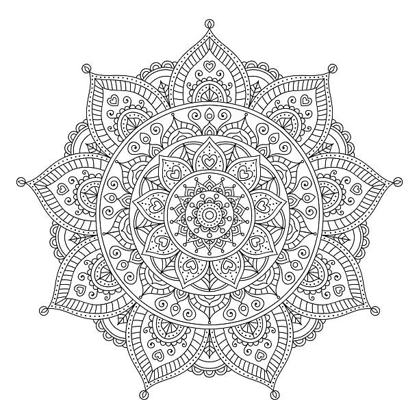 illustrations, cliparts, dessins animés et icônes de couleur doodle mandala - mandala