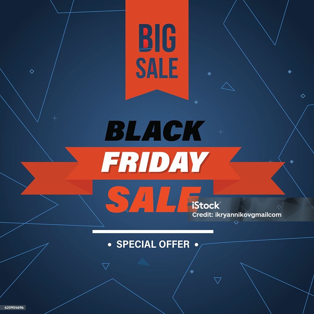 Black Friday, sistema de descuentos para la compra de bienes - arte vectorial de Abstracto libre de derechos