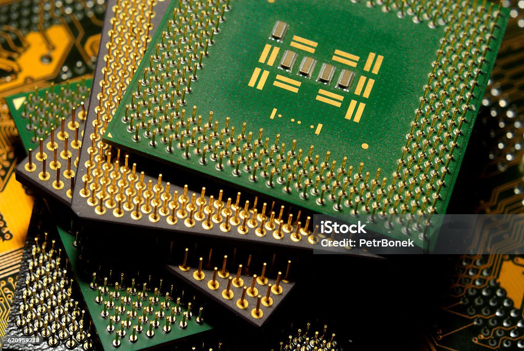 Cpu Board Example Stack Of Cpu Processor And Circuit Board Motherboard Stock Photo ...