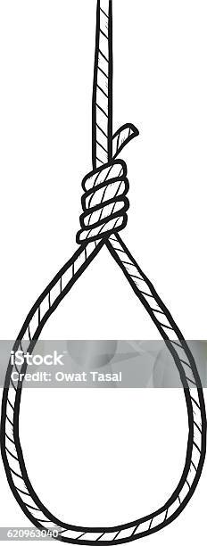 Hanging Rope Stock Illustration - Download Image Now - Black And