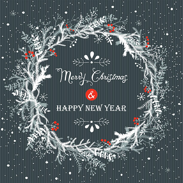 Christmas And New Year Background vector art illustration
