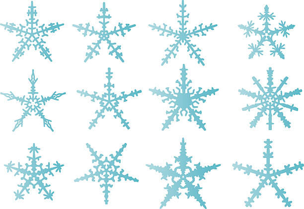 snowflakes 격리됨에 - silhouette snow digitally generated image illustration and painting stock illustrations