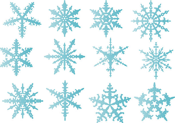 snowflakes 격리됨에 - silhouette snow digitally generated image illustration and painting stock illustrations