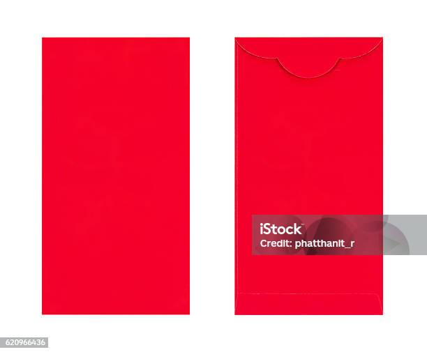 Red Envelope Front Red Envelope Front And Back Isolate On White Background Clippin Stock ...