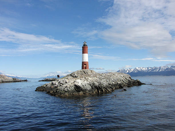Lighthouse Scouts - Ushuaia Lighthouse Scouts - Beagle Channel, Ushuaia. les eclaireurs lighthouse photos stock pictures, royalty-free photos & images