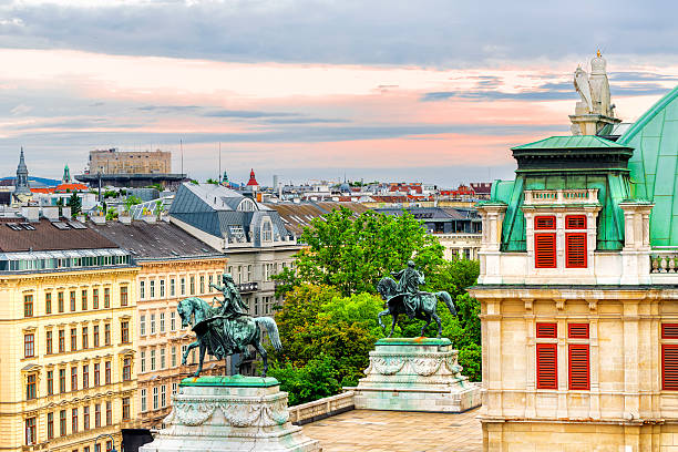 istock View on Vienna  and State Opera house at sunset. 620968758