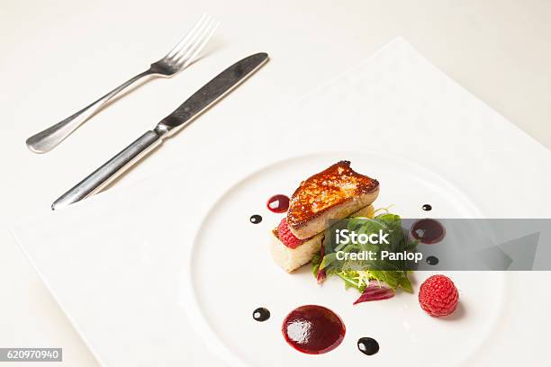 Foie Gras On Dining Table Stock Photo - Download Image Now - Dining Table, Dinner, Foie Gras