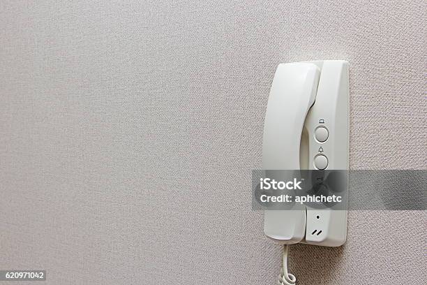 Intercom White White Intercom On A Wall Stock Photo - Download Image Now ...