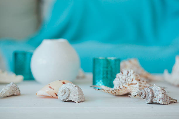 istock Summer inspiration vacation composition background with beach starfish and shells 620975414